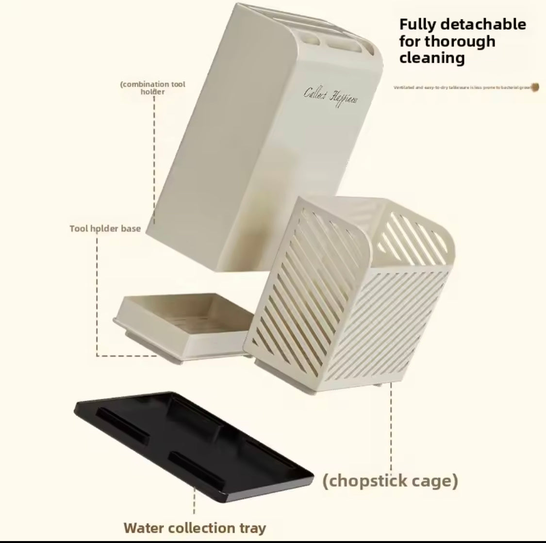 Kitchen Countertop Cutlery Holder, Chopsticks Kitchen Holder, Detachable Cutlery Holder