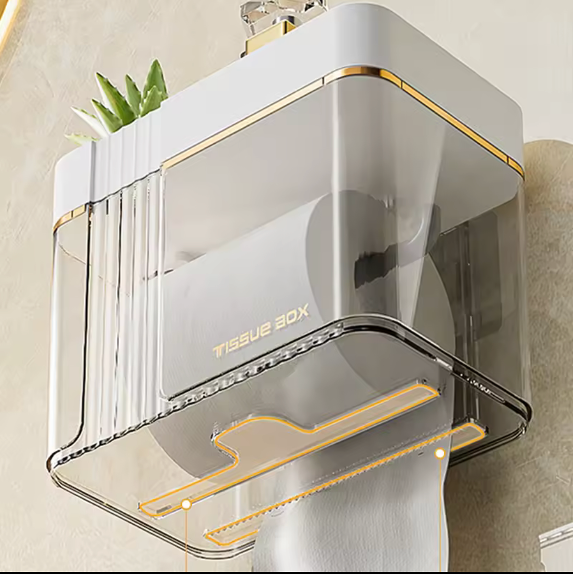 Punch Free Toilet Paper Holder, Paper Towel Bathroom Organizer, Hand Wiping Tissue Dispenser, Toilet Tissue Rack