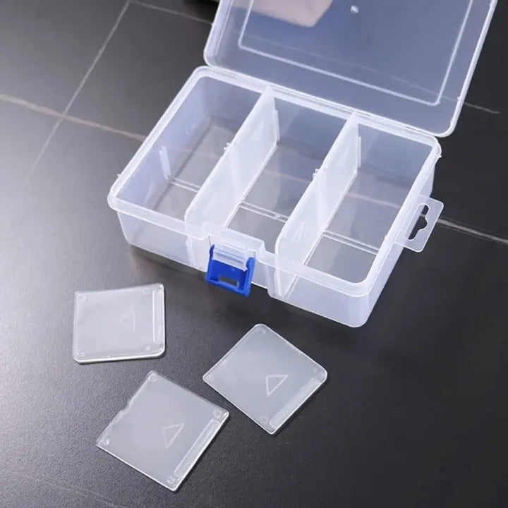 6 Compartment Transparent Plastic Box, Adjustable Plastic Storage Box, Multiple Compartments Jewelry Box