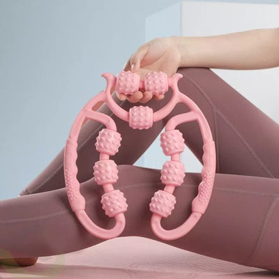 Wheels U Shape Points Massage Muscle Relax Roller Massager
