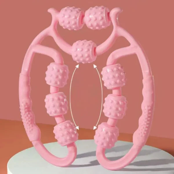 Wheels U Shape Points Massage Muscle Relax Roller Massager