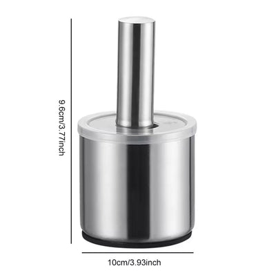 Stainless Steel Manual Spices Pounder, Rust Proof Mortar and Pestle Set, Anti-Slip Chillies Crusher Jar