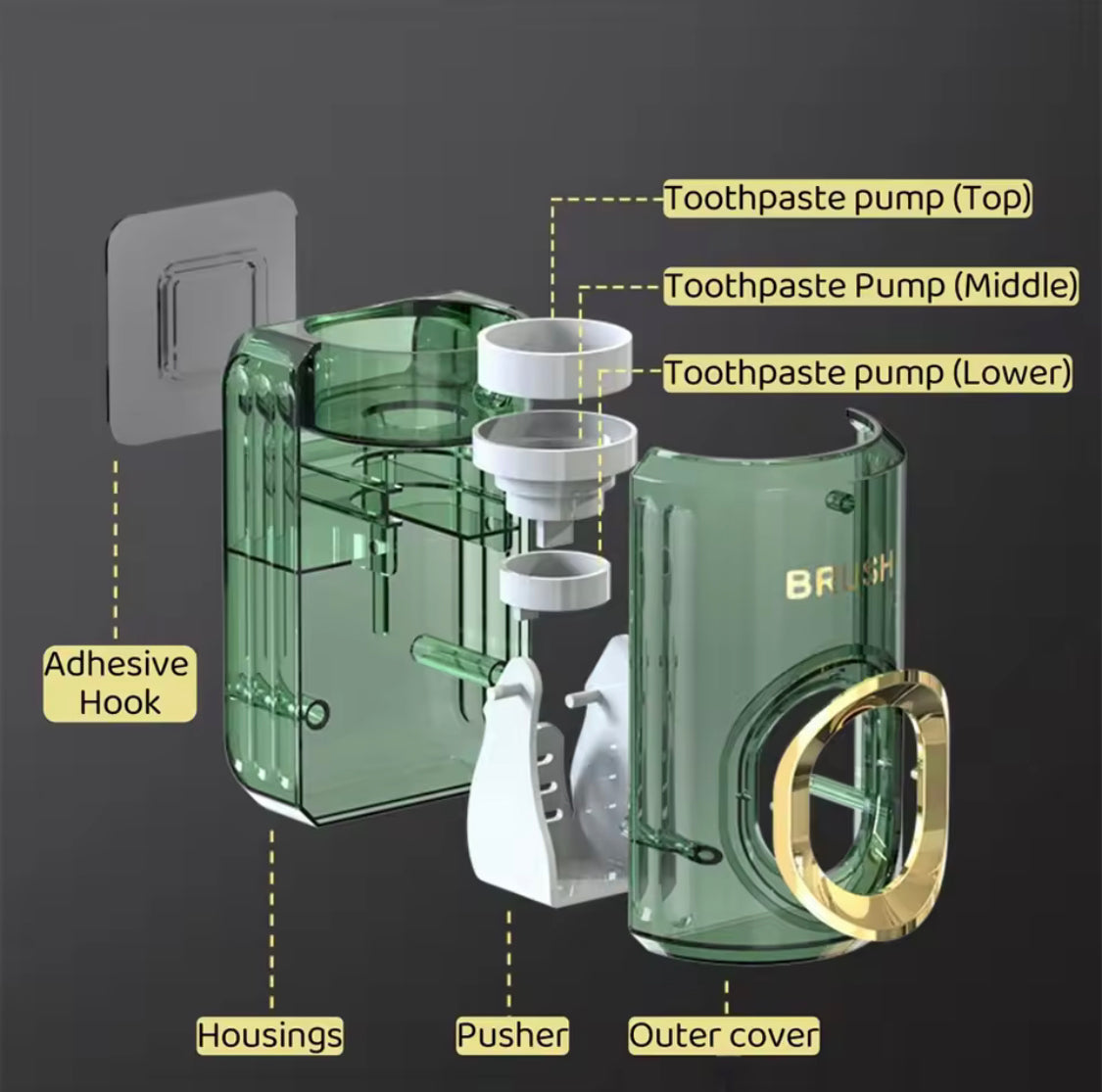 Automatic Toothpaste Dispenser, Wall Mounted Toothpaste Squeezer, Bathroom Punch Free Toothpaste Dispenser