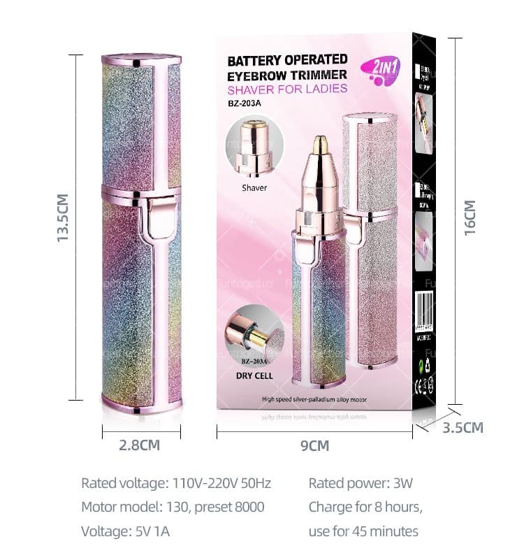 2-in-1 Eyebrow Trimmer and Facial Shaver.
