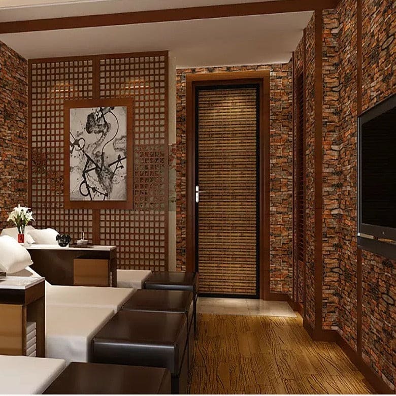 Brick Wall Stickers, Home Decor Waterproof Self-adhesive Wallpapers, Living Room And Bedroom Wall Decor Sheet, 3D Retro Wall Sticker Paper