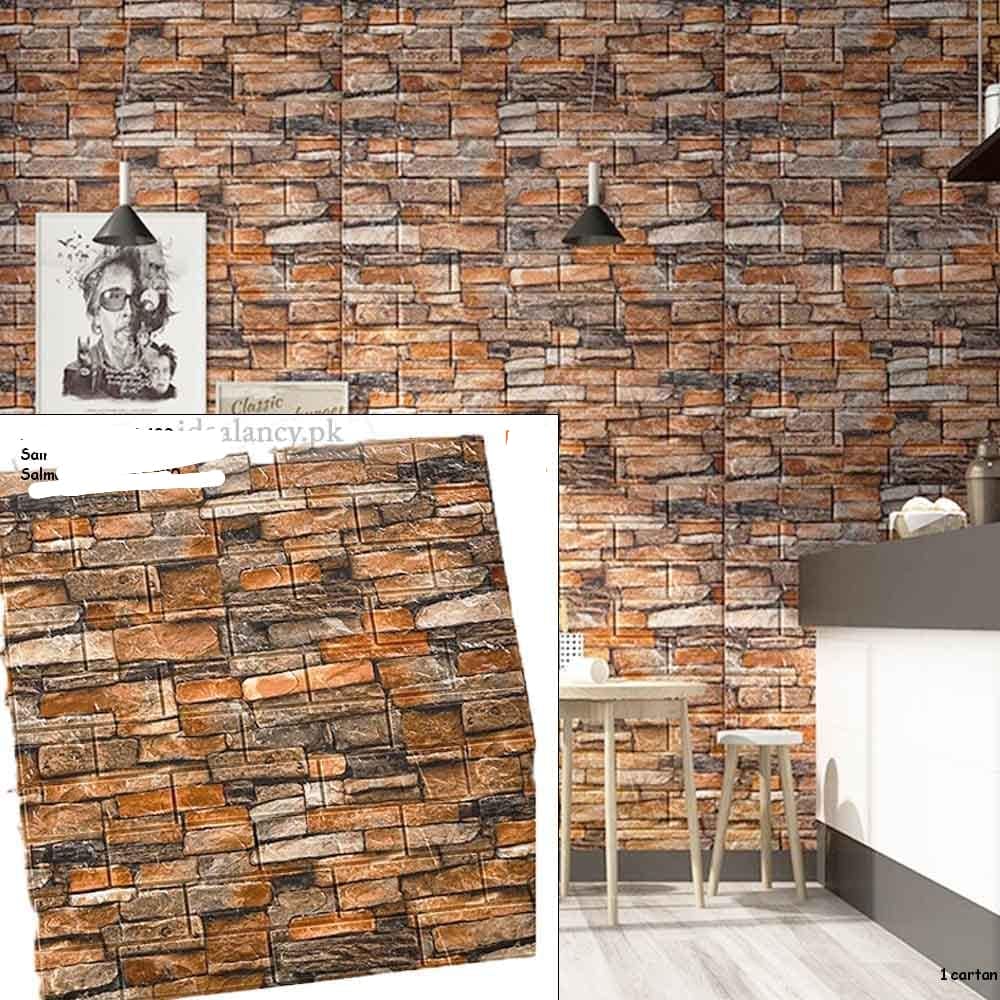 Brick Wall Stickers, Home Decor Waterproof Self-adhesive Wallpapers, Living Room And Bedroom Wall Decor Sheet, 3D Retro Wall Sticker Paper