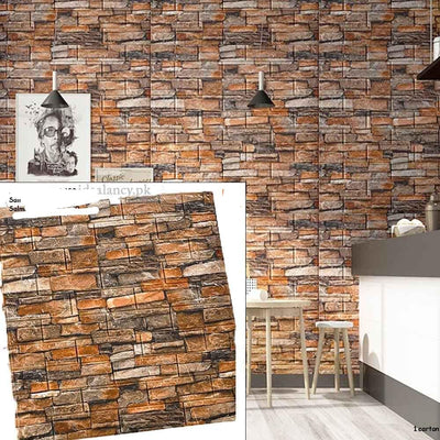 Brick Wall Stickers, Home Decor Waterproof Self-adhesive Wallpapers, Living Room And Bedroom Wall Decor Sheet, 3D Retro Wall Sticker Paper