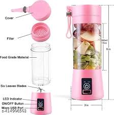 Portable USB Rechargeable Juicer Blender with 6 Blades. - HAYANO