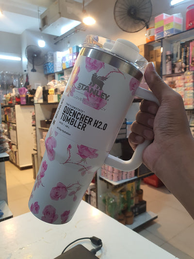 Stanley Tumbler Floral With Lids & Straws ( Large Size ) - HAYANO
